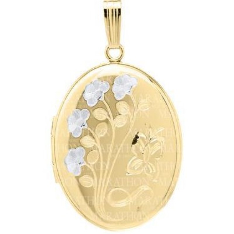 14 Karat Yellow Gold Filled Oval Locket On An 18